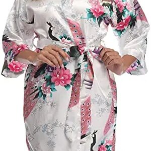 Fashion Satin Robe Female Bathrobe Sexy peignoir femme Silk Kimono Bride Dressing gown sleepwear Night Grow For Women