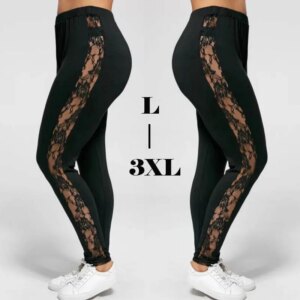 3XL XXL Plus Size Lace High Waist Fitness Leggings Women Holllow Out Yoga Pants Gym Workout Sports Trousers