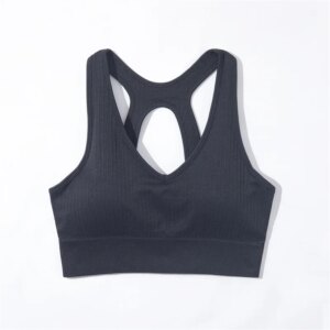 SVEIC Ribbed Sports Bra Yoga Seamless Underwear Gym Tops Women Sportswear Outdoor Vest Fitness Training Running Workout Clothing
