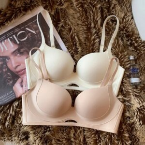 Seamless Underwear Women's Lifting Wireless Top Thin Bottom Thick Breathable Bra Summer