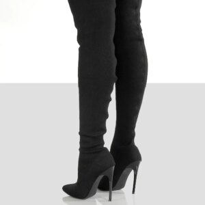 2022 Ladies Socks Over The Knee Women Boots Stretch Fabrics High Heel Slip on Shoes Pointed Toe Woman Long Boots Size 36-43